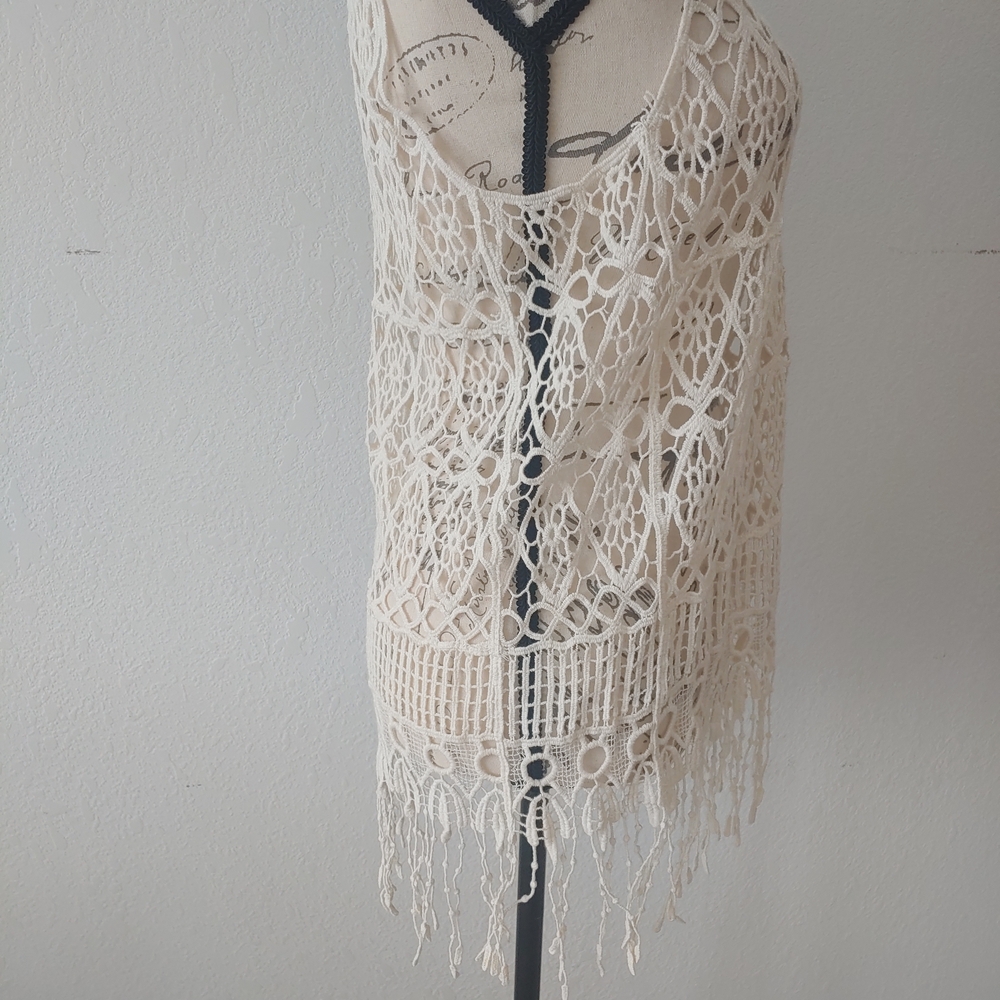 Maurices Cream Crochet Lace Tank Top - Picture 7 of 9